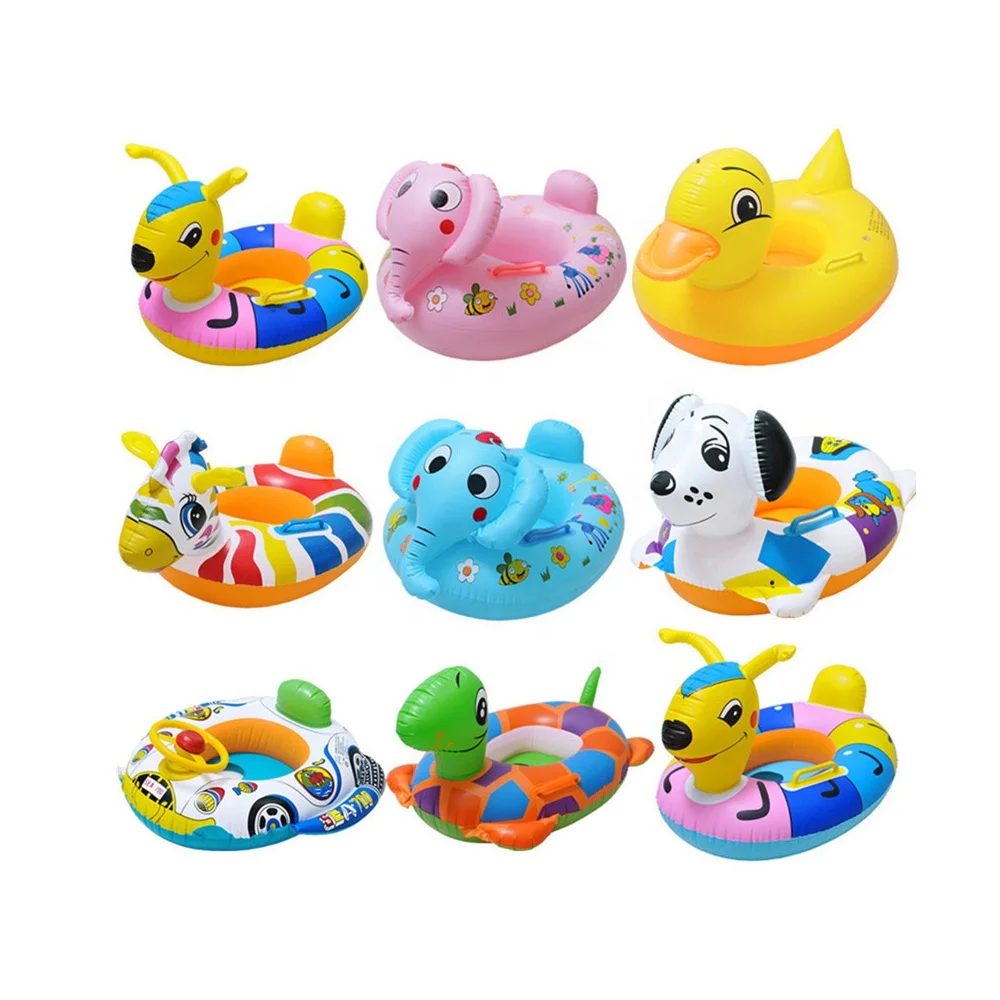Animal Baby Inflatable Swim Boat Pool Floats Safety Kids Seat PVC Swim Sitting Rings For Pool Water Fun
