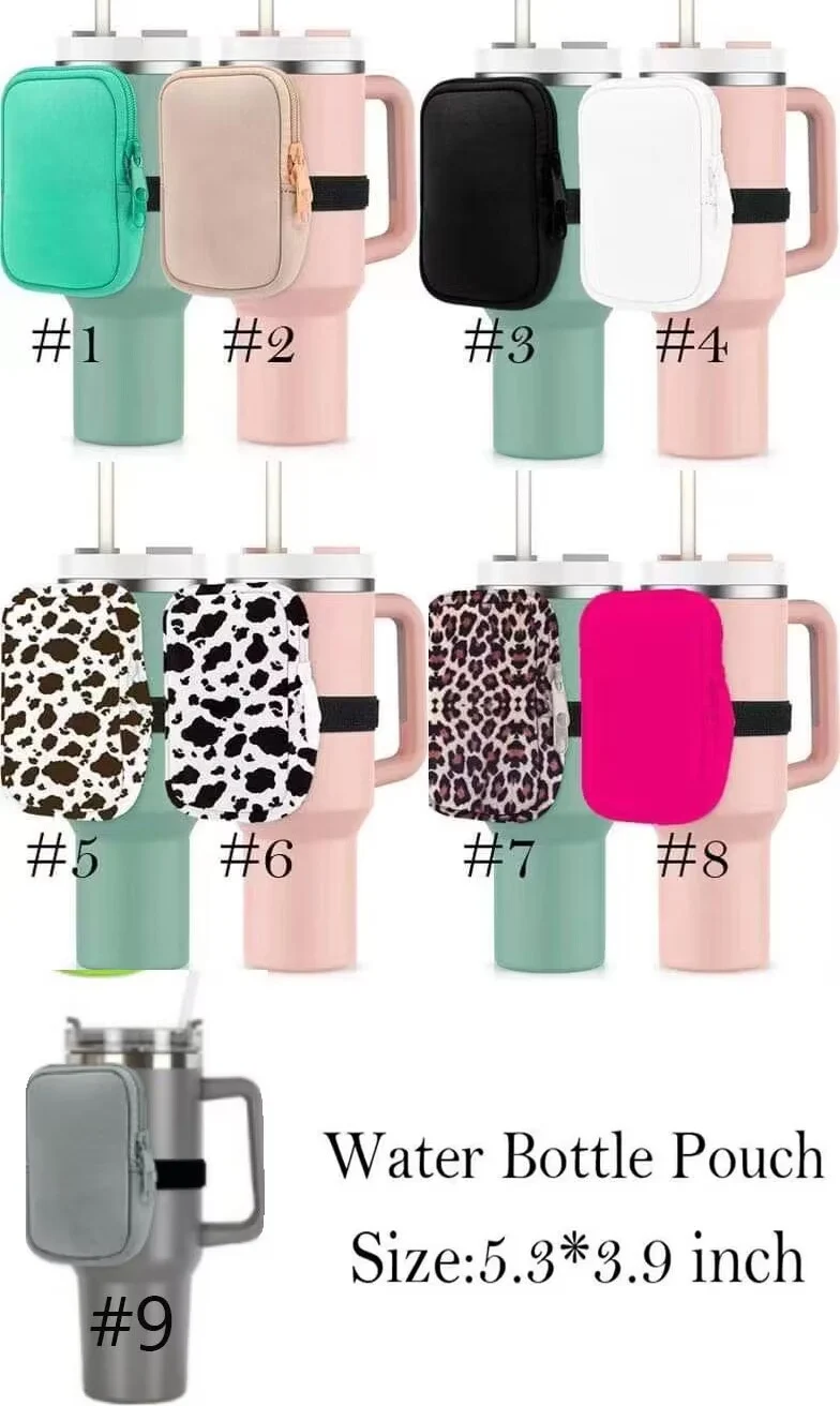 Neoprene 40oz Adventure Water Bottle Pouch 40oz Tumbler Cup Bag with Zipper Water Bottle Bag