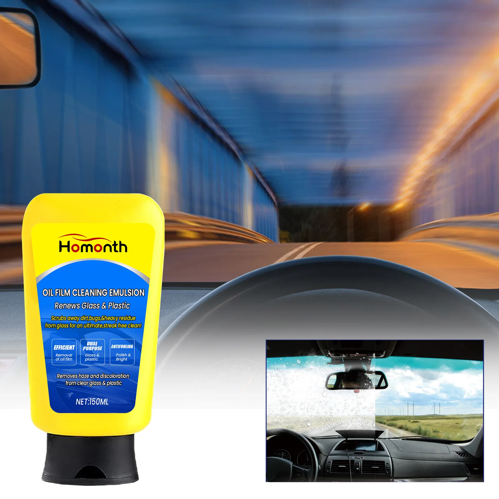Private Label Homonth Efficient Car Oil Film Removal Cream Glass Plastic Cleaning Emulsion Car Auto Polishing Restoration Agent