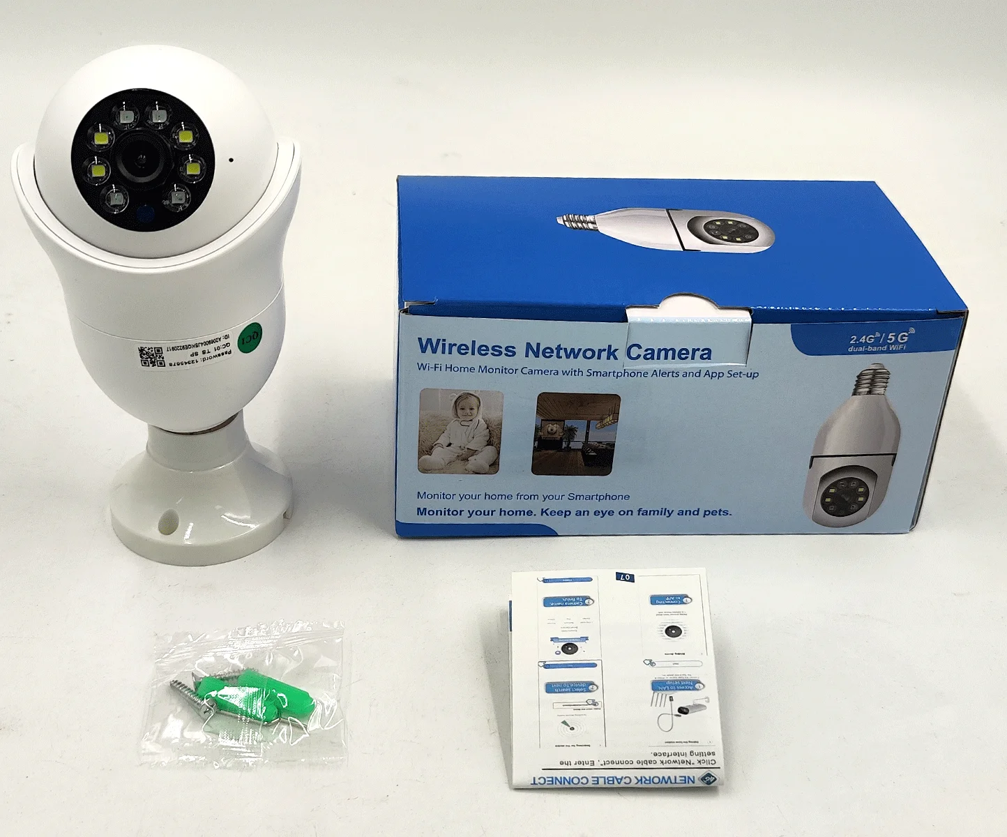 VESAFE B9 New 5G Wifi Dual Band Bulb Camera Light PTZ 1080P HD Lamp Super Fast Night Vision IP Wireless PIR Network TF Cameras