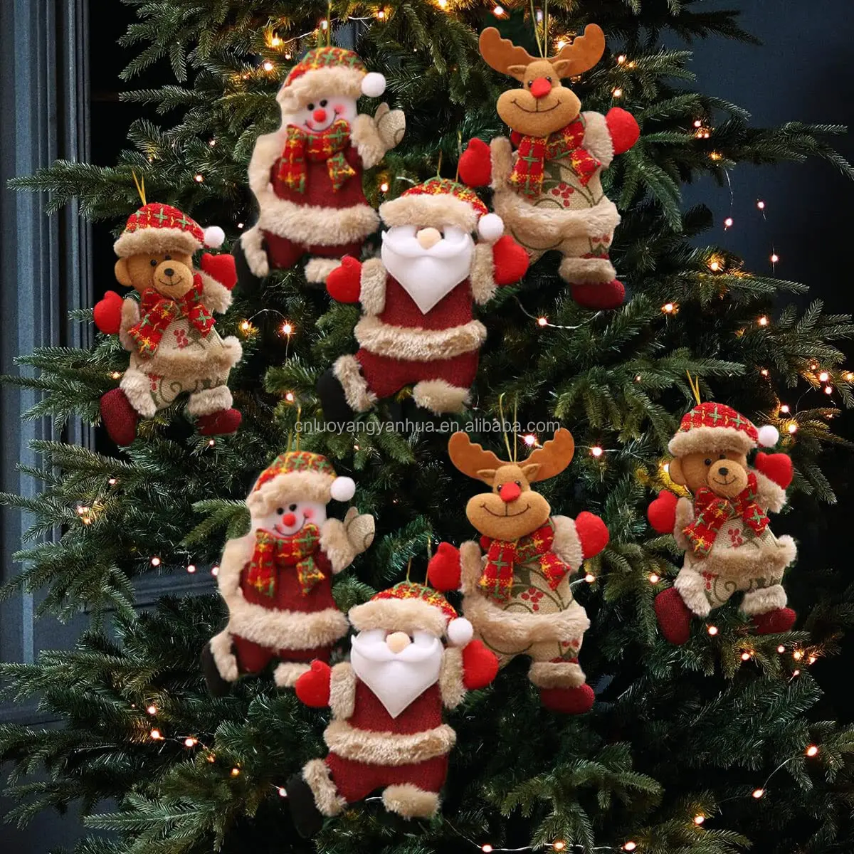 One-Stop Hanging Santa Snowman Reindeer Handmade Gift Characters Tree Decor Christmas Decorations For Collections