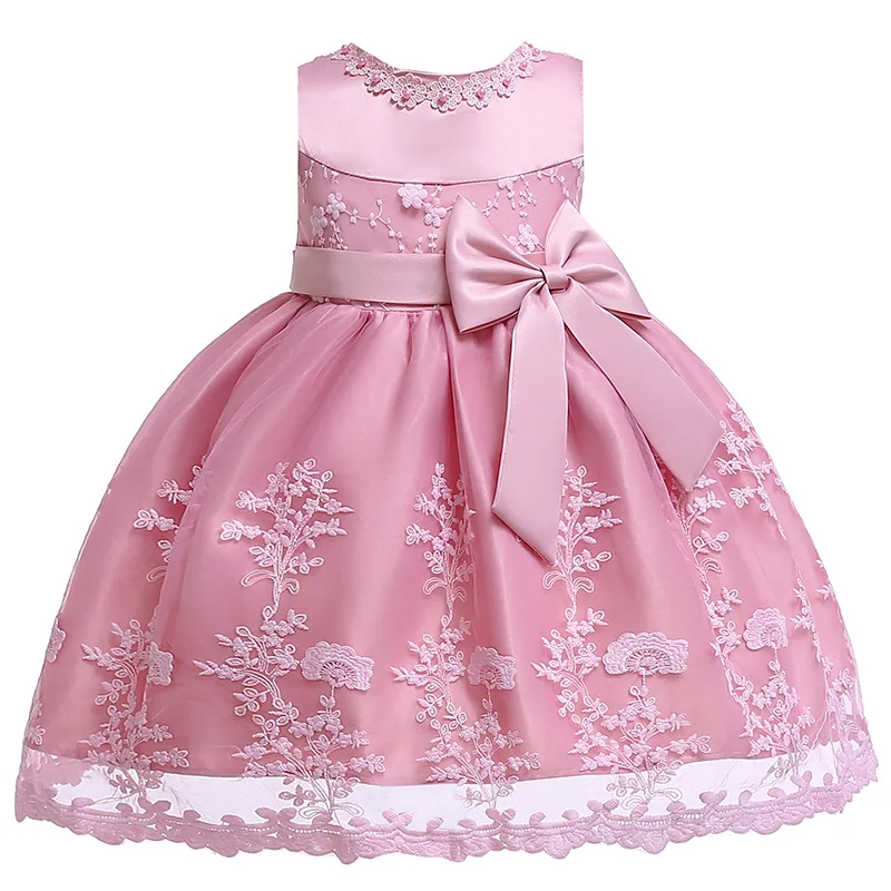 Latest Boutique European Fashion Little Girl First Birthday Communion Wedding Baby Girl Dress Party