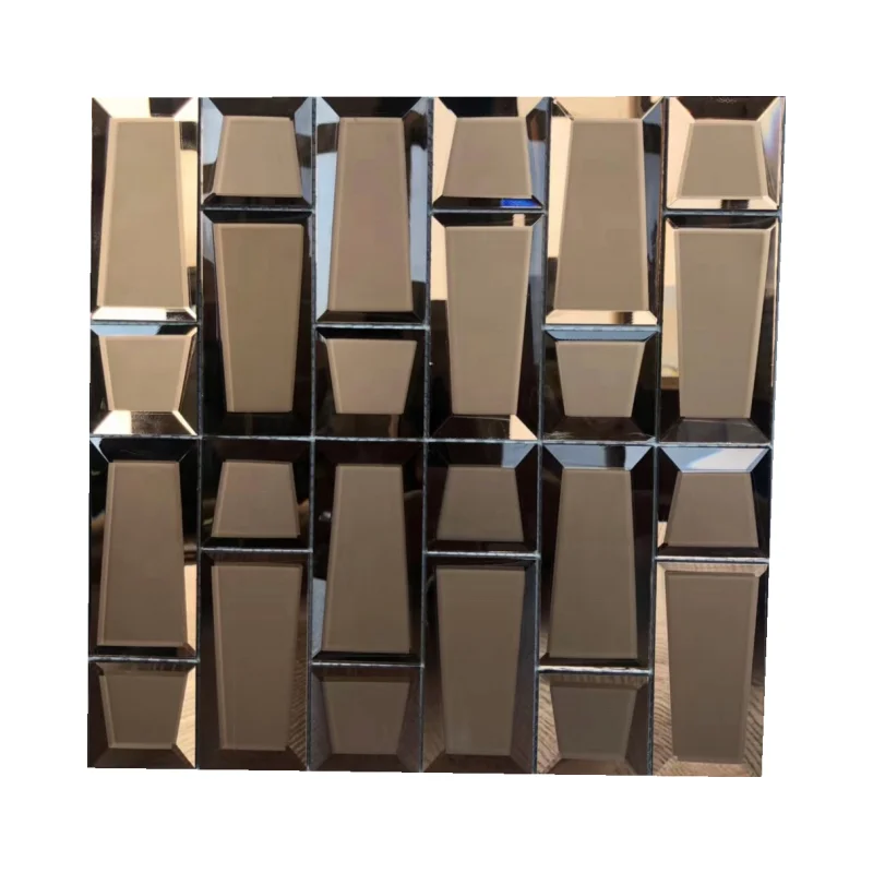 4mm 5mm Decorative Stone Mosaic Mirror Glass Tiles Bathroom With Premium Quality for Interior Design and Exterior Decoration