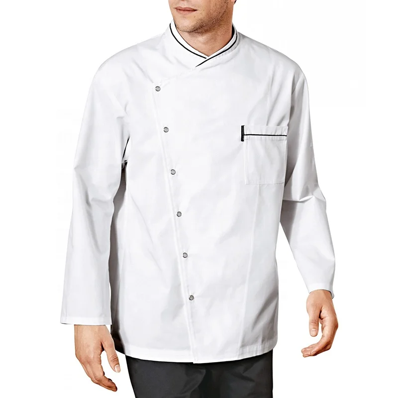 Custom Chef Coats Personalized Buttons Stitching Stripes Chef Clothes Chef Pastry Uniform For Restaurant