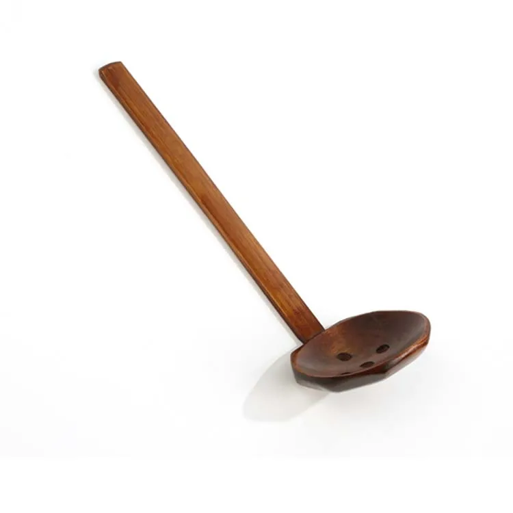 Making household ramen noodles Japanese style long-handled soup wooden colander spoon