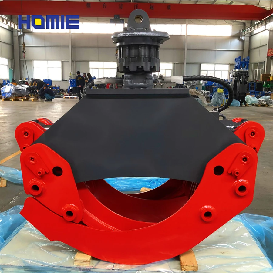 Excavator Hydraulic Clamp Stone Wood Rotating Grapples Log Grab For Excavator/ Loader/ Tractor
