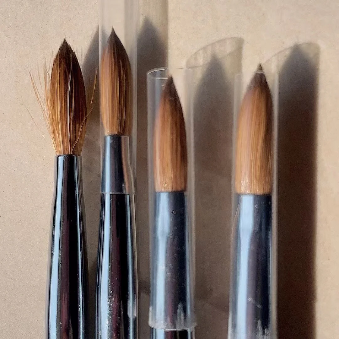 Custom Logo High quality International size 100% kolinsky sable nail brush Germany round kolinsky Acrylic Nail Brush