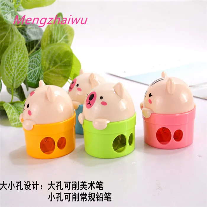 Saudi Arabia kids stationery items list with price cute animal double hole manual kawaii wood pencil sharpener