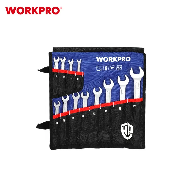 WORKPRO 12PC Combination Wrench Set Chrome Vanadium Steel Wrench Set Mechanic Tool Set