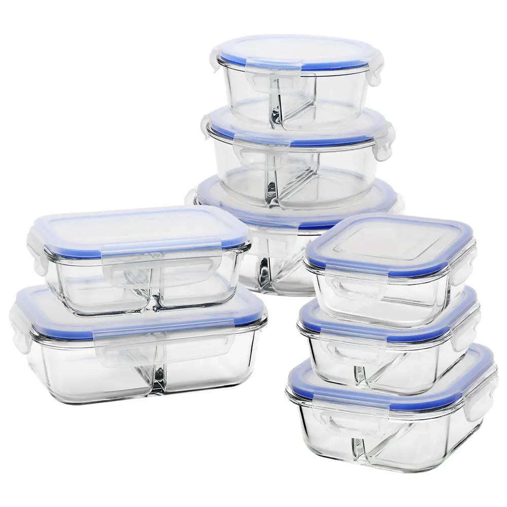 Высококачественная крышка с замком из закаленного стекла кухонная утварь пищевой контейнер для микроволновой печи набор мини-коробка хранения