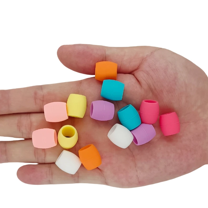 Factory Custom Soft Silicone Silicone Rubber Beads for Hairdressing Factory Mold Silicone Hair Beads For Braids Color Rings