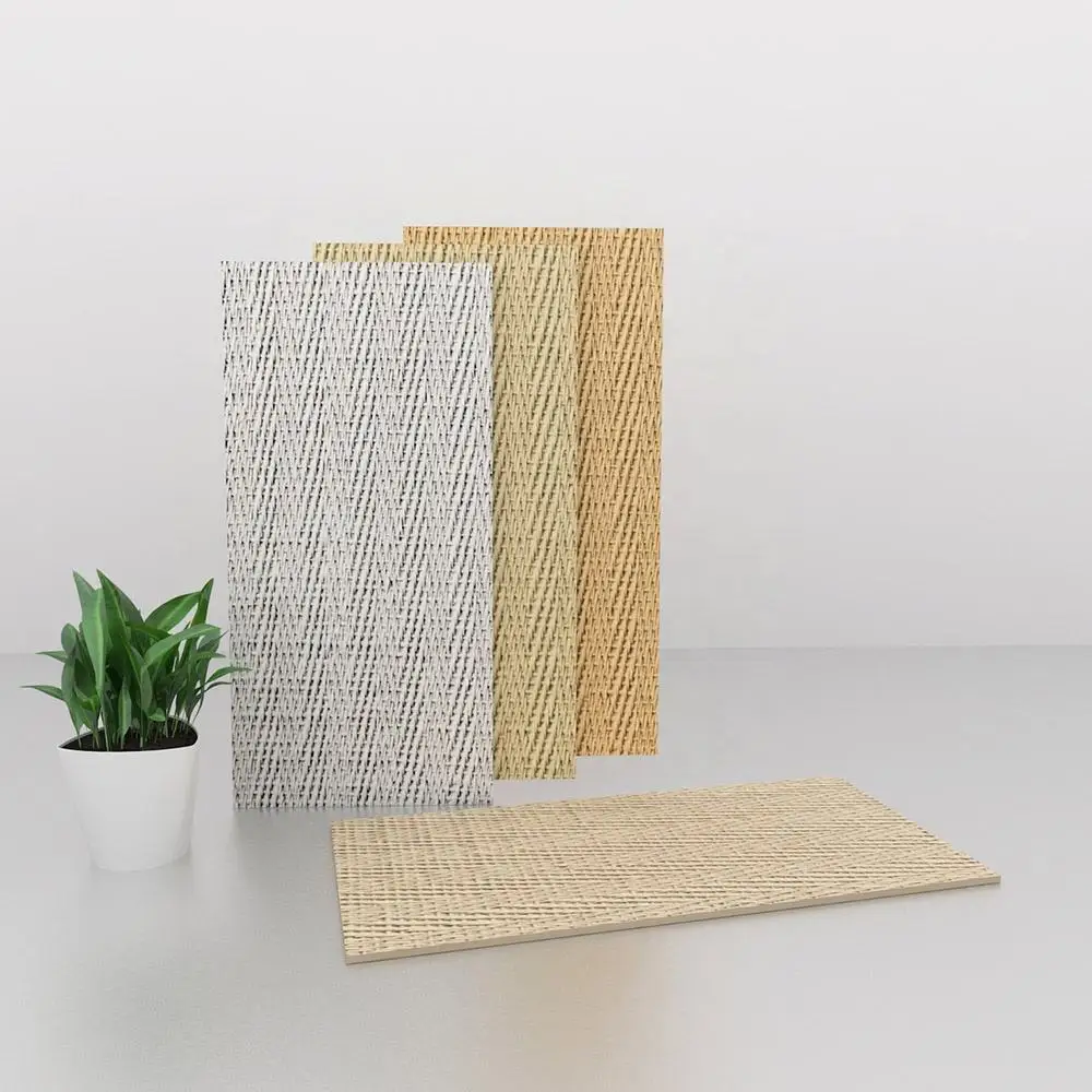 New Design MCM Artificial Stone Wall Slab Woven Texture 3D Faux Travertine Stone Wall Flexible Panel Modern Tiles