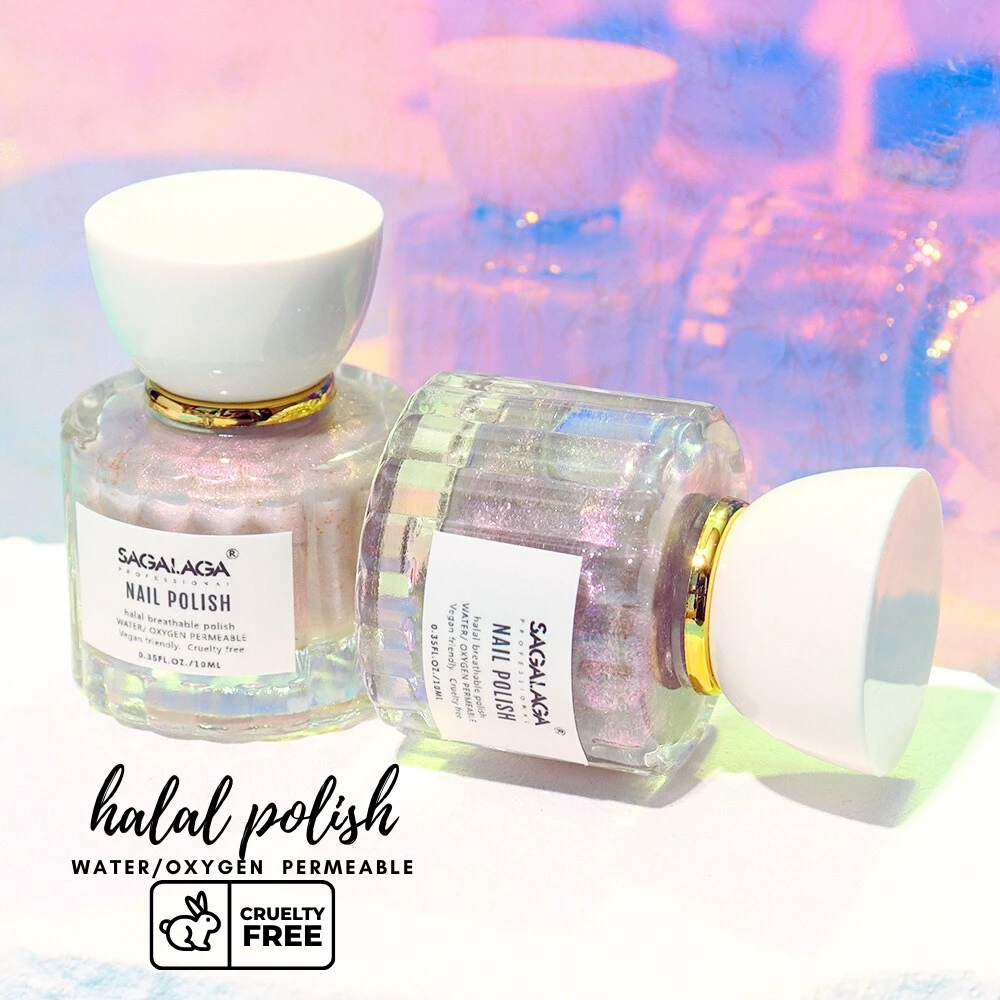 Beautiful Bottle Halal Breathable Nail Polish With Private Logo Organic Formula 12ml Nail Polish Customization