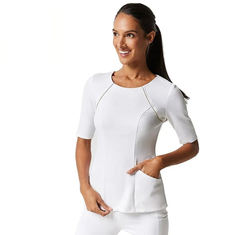 Индивидуальные высококачественные костюмы современного типа с коротким рукавом, униформа медсестры, облегающие Медицинские костюмы-скрабы