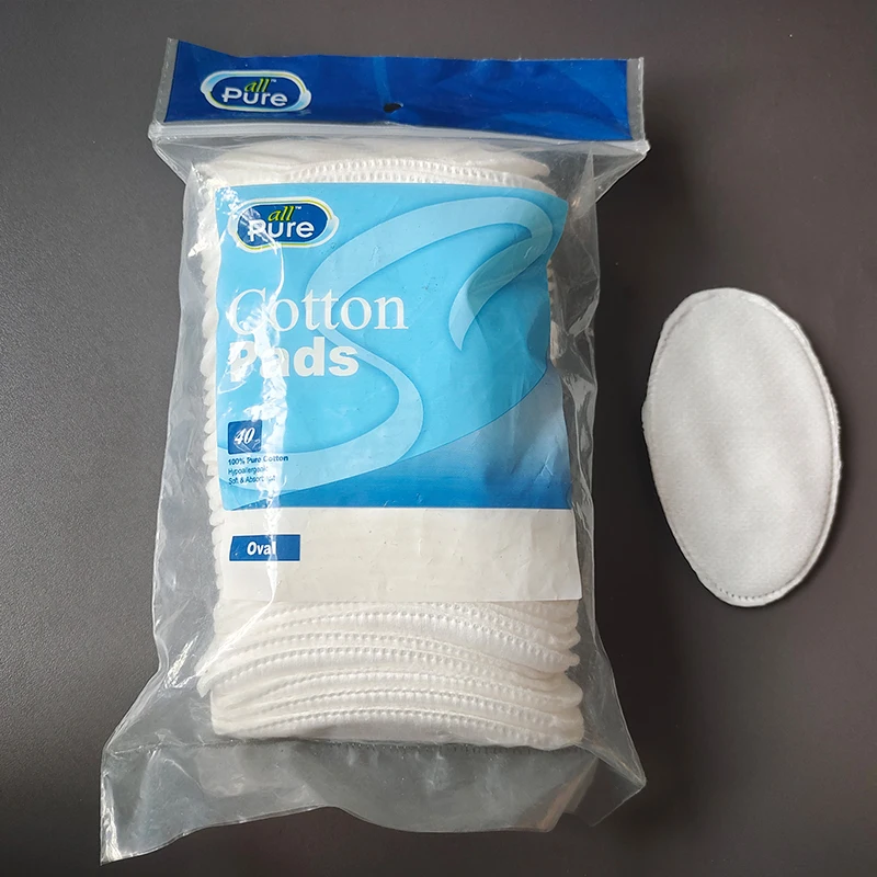 5*9cm 40pcs Oval Disposable Facial Remover Cotton Wool Pads For Face