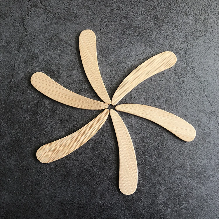 Wholesale Cosmetic Face Cream Small Spoons Flat Scoop Mini Makeup Bamboo Wooden Cosmetic Spatulas