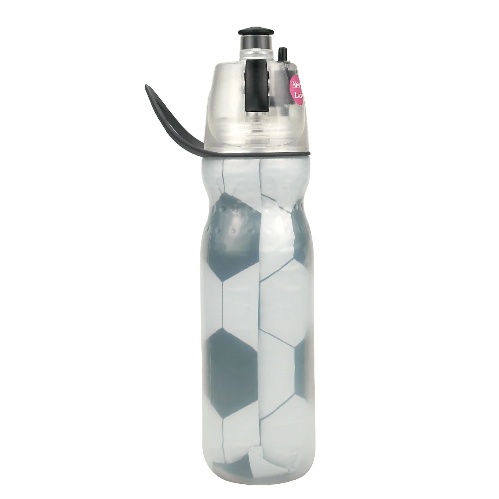 Football design double wall mist lock water bottle NFL sport club logo plastic sport cold plastic water bottle