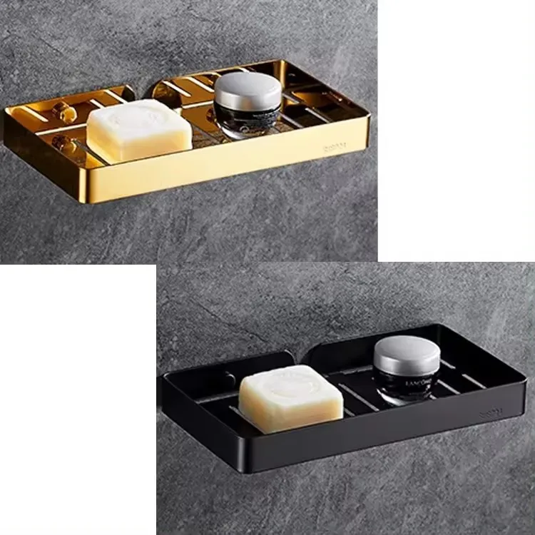 High Quality Stainless Steel 304 Shower Shelf Black Wall Mount Bathroom Wall Shelves Storage Organizer Shelf