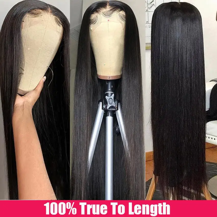 
Indian straight Wigs 13*4 HD transparent lace frontal human hair wigs 10-40 inch Human Hair closure Wigs Brazilian Hair 