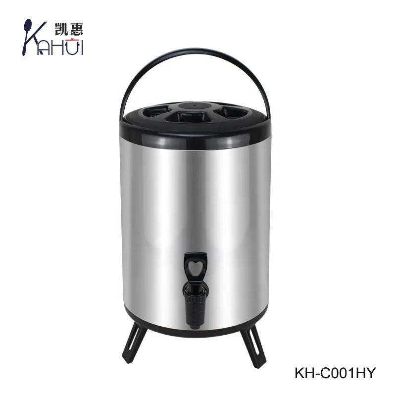 Commercial stainless steel milk tea bucket hot milk barrel thermo tea barrel for canteen and hotel