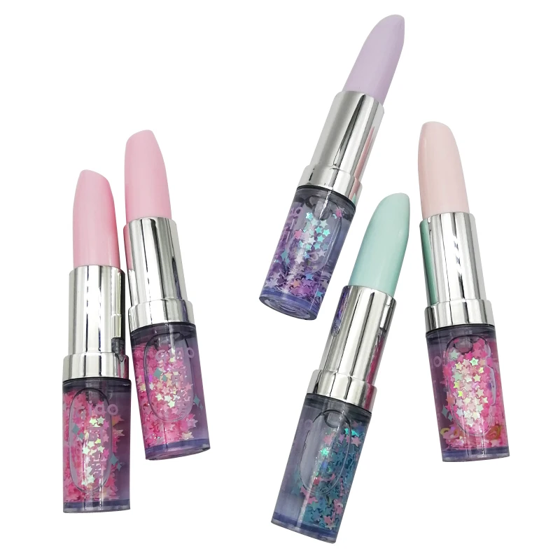 Mini Cute Bling Writing Tools Stationery Pens School Supplies 0.5mm Lipstick Shape Gel Pen Oil Quicksand Glitter