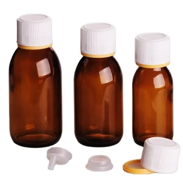 High Quality Medicinal Amber Glass Bottles And Jars With DIN 28mm Caps