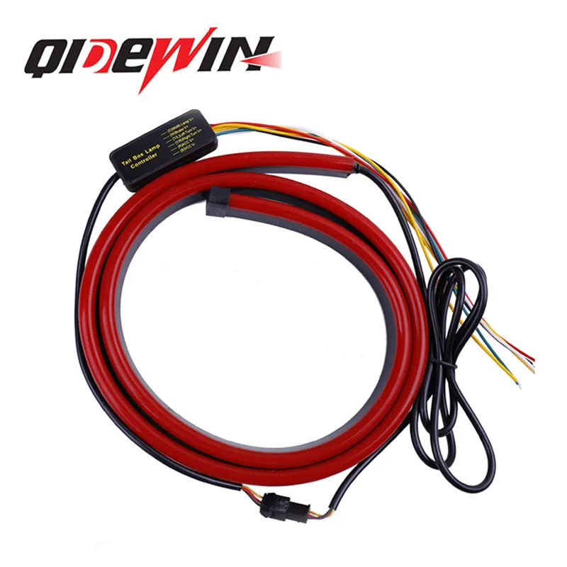 QIDEWIN led high position brake light strip flowing flashing strobe turn signal led light strips 1m red for car