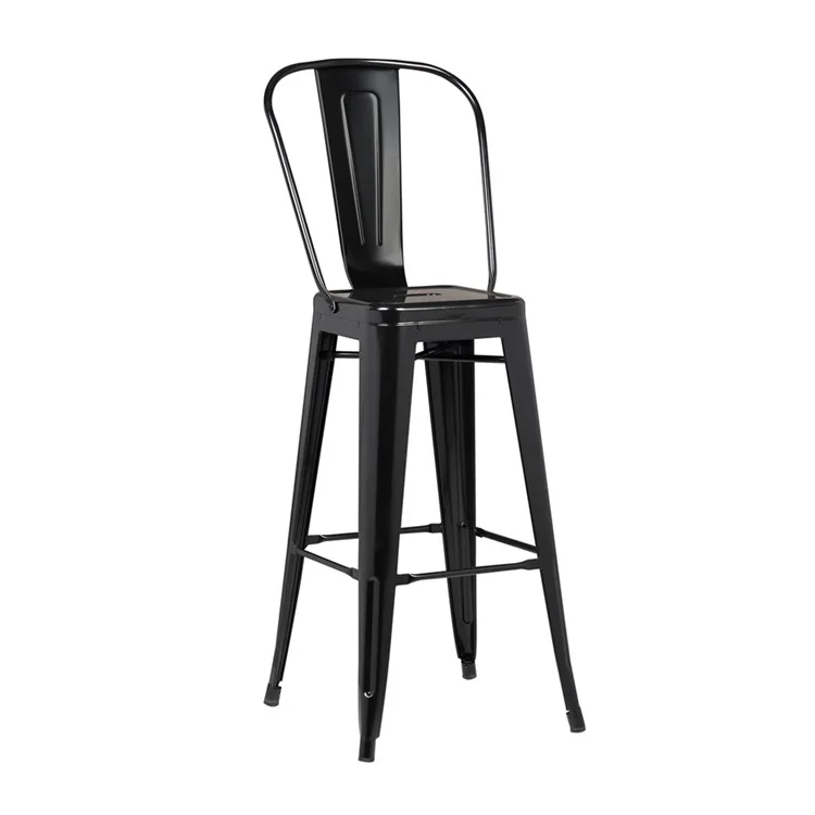 American Style Colorful Stackable Metal Bar Stool Chairs For Kitchen