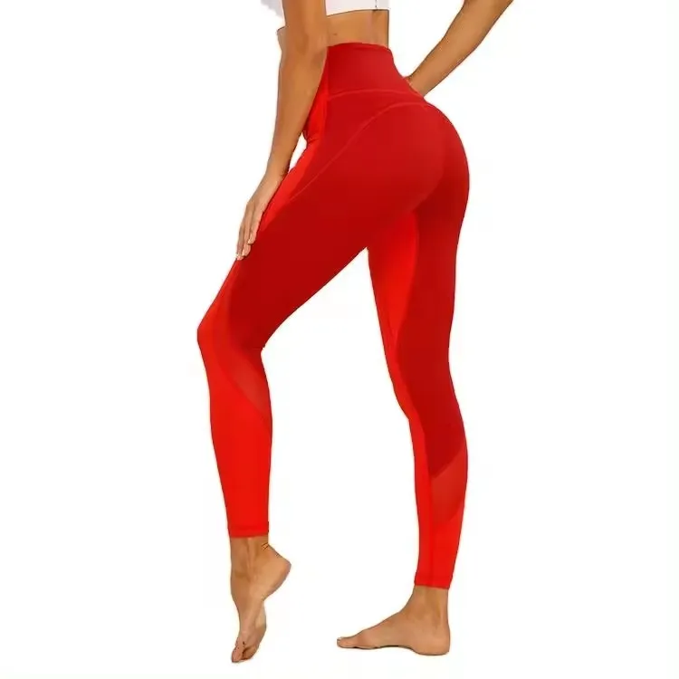 Luckpanther Women Sports Patchwork Skinny Leggings High Elasticity High Waist Yoga Workout Pants Leggings