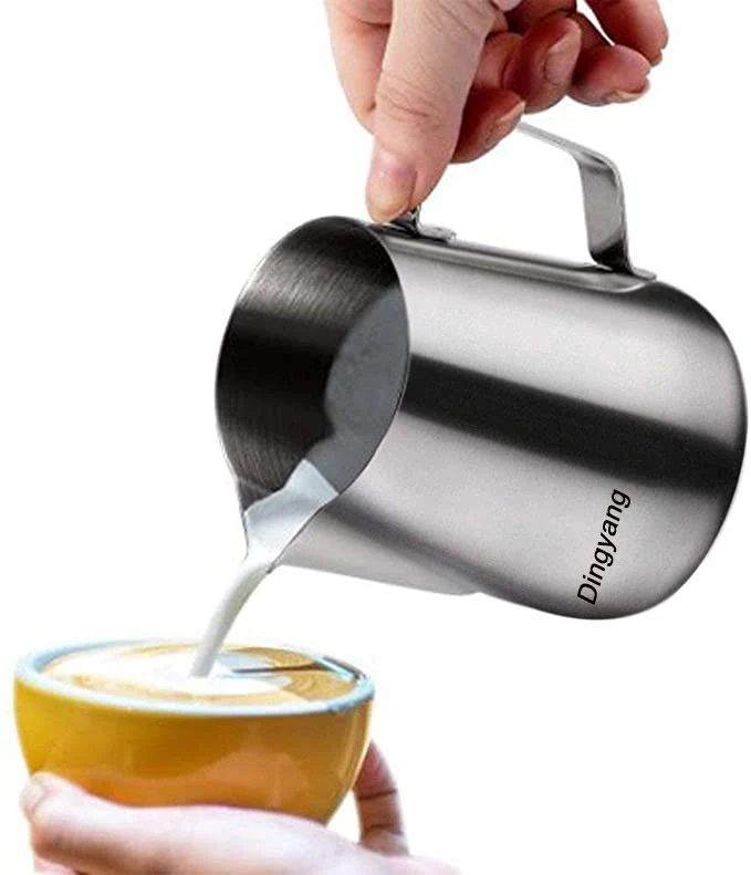 New Arrival 12oz 350ml Metal Coffee Espresso Steaming Milk Pitcher Stainless Steel Milk Jug Cup