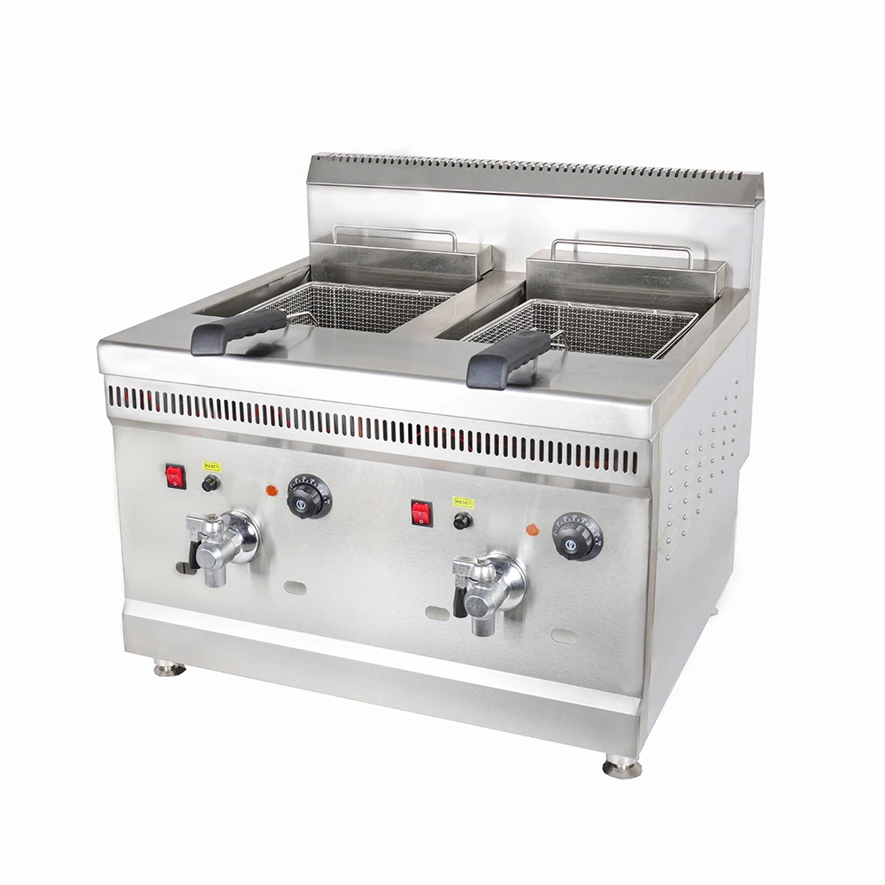 17L Double Tank Gas Chip Fryer Commercial Donut Turkey Chicken Pressure Machine for KFC