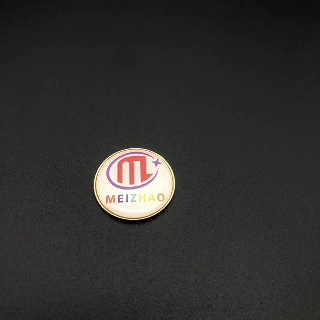 25mm Custom logo Cheap High Quality Printing Epoxy Dome Golf Accessaries Metal  Bulk Ball Golf Marker