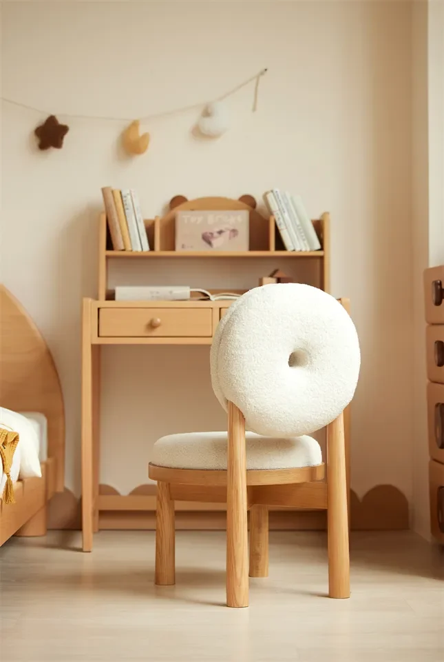 Atunus hot selling donut shaped rubber wood frame sofa cushion dining chairs accent chair boucle chair for dining room