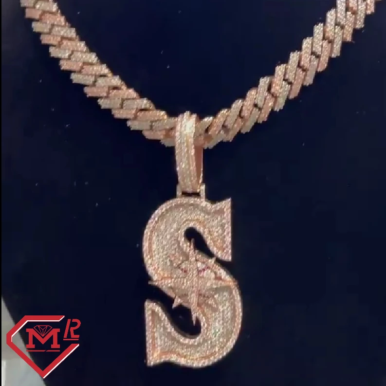 Master Rocks Hiphop Moissanite Pendant Rapper Men 925 Sterling Gold Plating Letter Vss Moissanite Custom Pendant