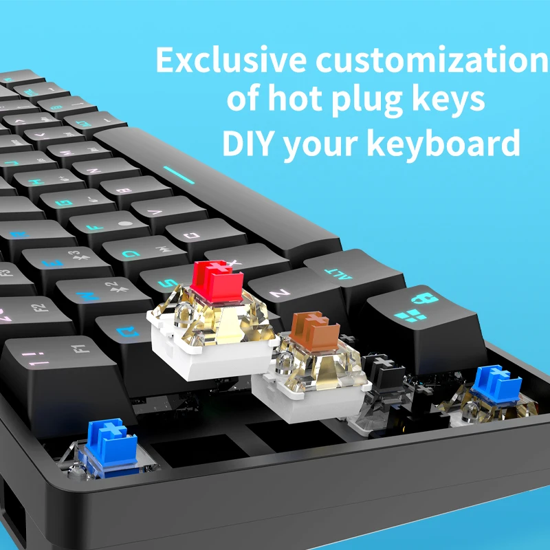 JB61 61 Keys Gaming Wired/Wireless Mechanical BT mechanical keyboard