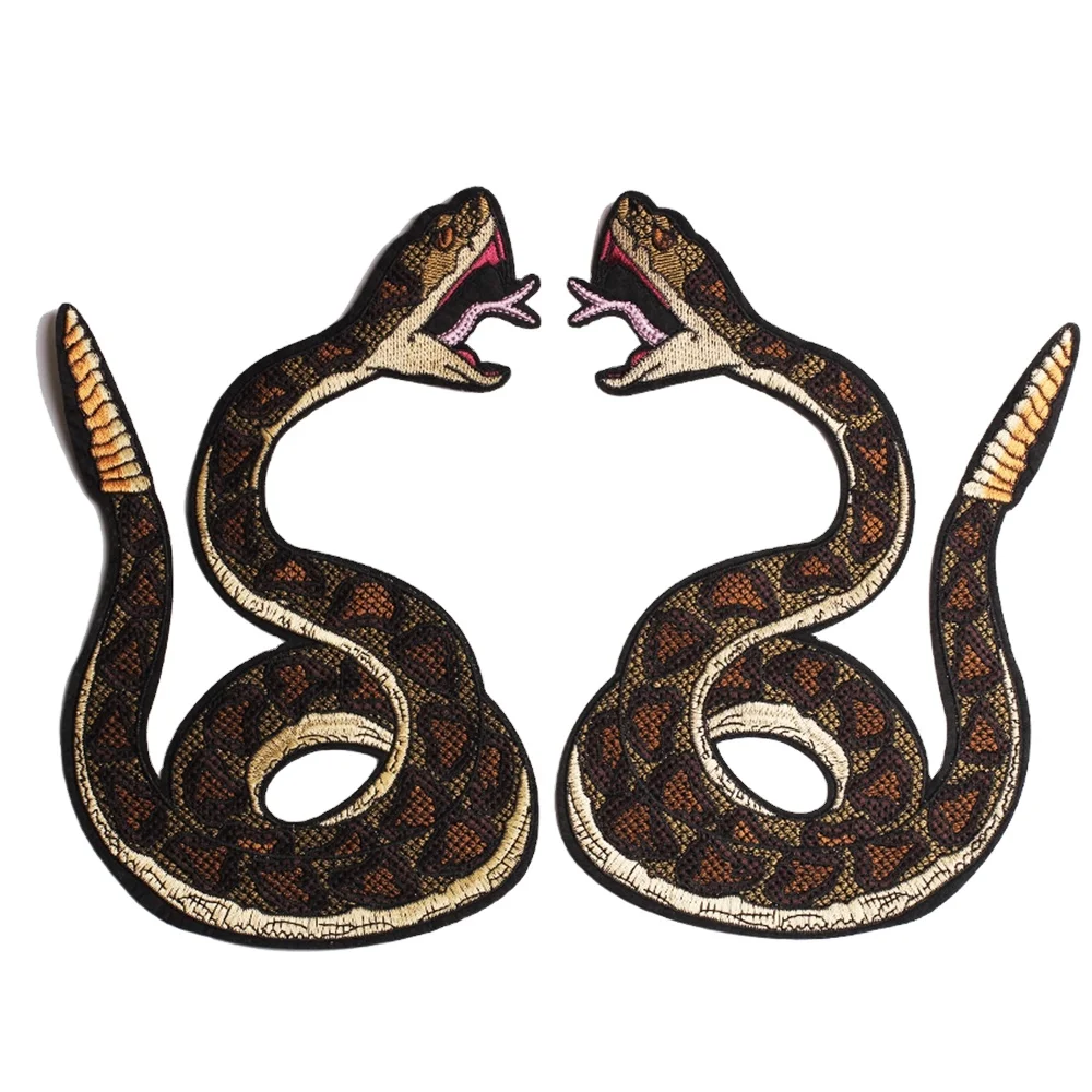 Custom embroidery snake patch applique for jacket