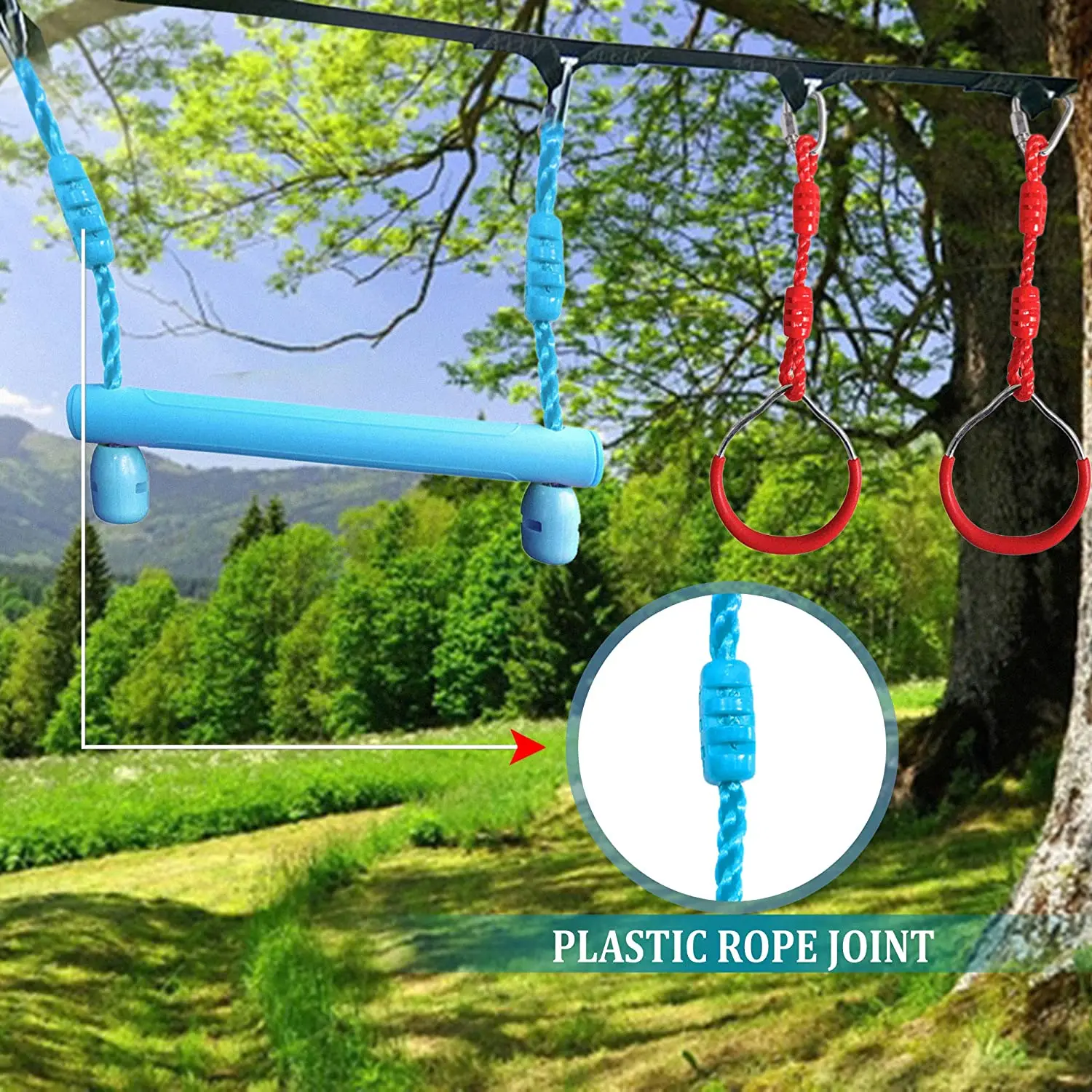 Professional Customized Climbing Ladder Monkey Bars Ninja Warrior Obstacle Course Durable Ninja Hanging Slackline Kit