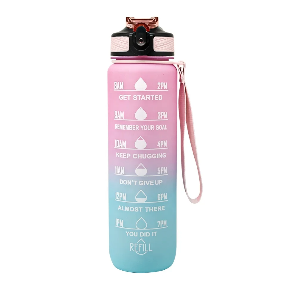 32oz Plastic Water Bottle 1 Liter Motivational Water Bottle Gym Sports Outdoor Water Bottle With Motivational Time Marker