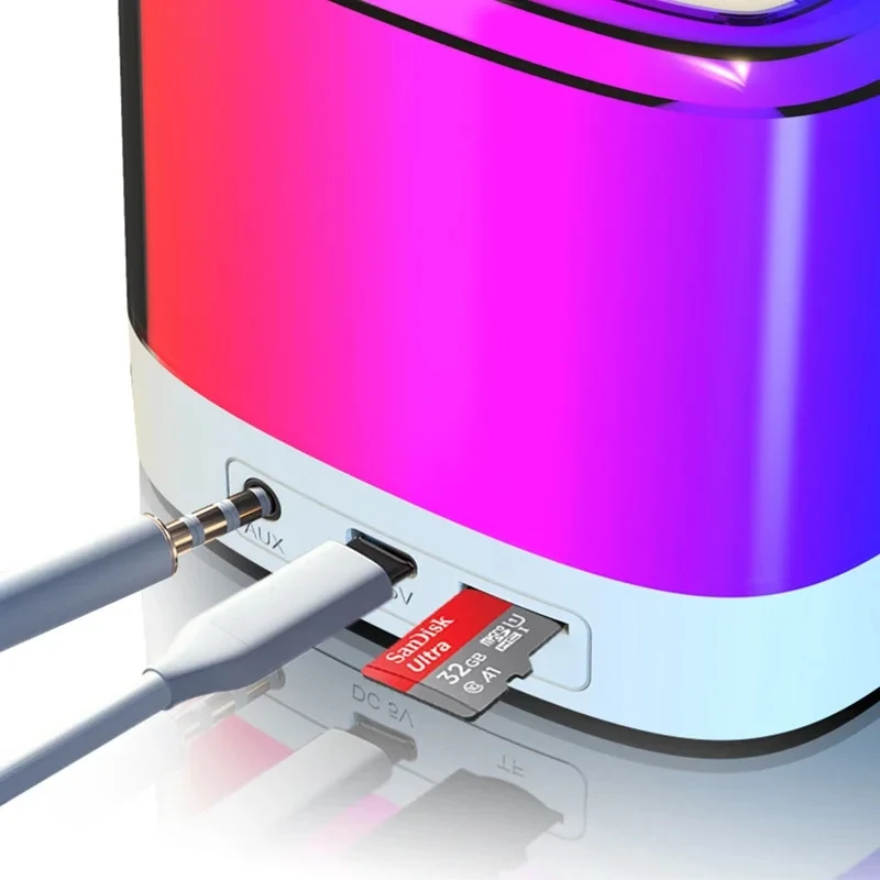 Karaoke Machine Bluetooth Speaker Home Theater Subwoofer Colorful Portable Supports TWS Radio Bass Treble for Adults Kids