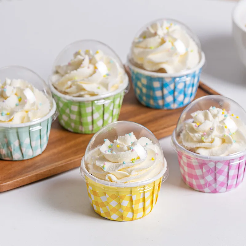IMEE Transparent Lid Cupcake Oil-proof Chiffon Mousse Cake Cupcake Baking Muffin High Temperature Oven Paper Holder Wholesale