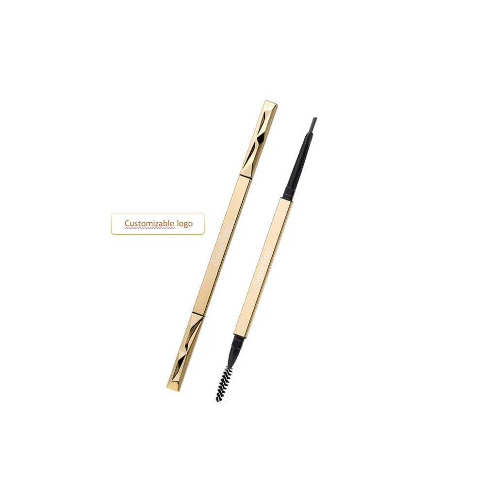 Wholesale Double Head Professional Makeup Eyebrow Painting Waterproof Black Fill Fluff Eyebrow Pomade Pencil Brush