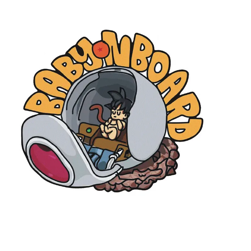 14CM Creative funny cute cartoon Baby on Board auto decals Goku Dragon ball z car sticker