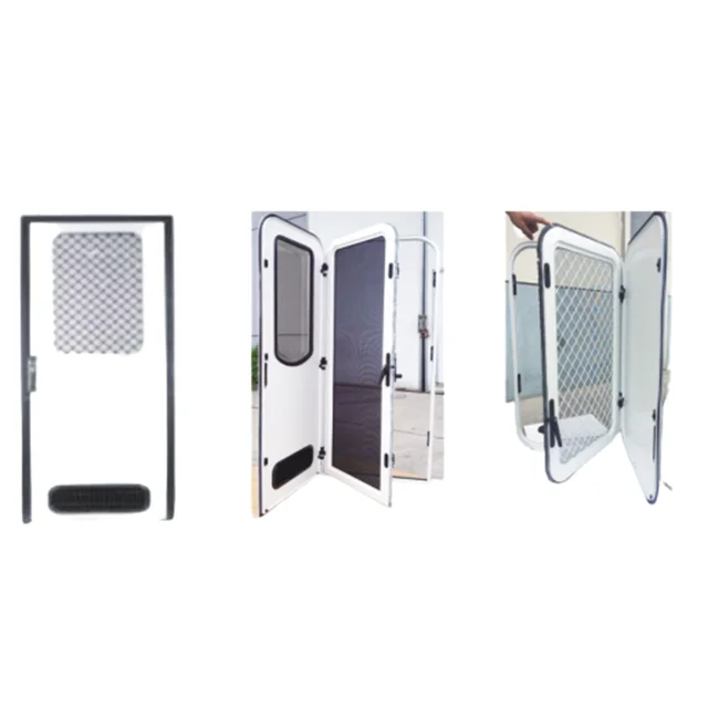 Classic Design Single Point Swipe Caravan Door Customized Size DL-004 RV Door