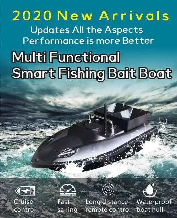 NEWRGY New Bait Boat 5200mah 1.5kg Bait Loading 2 pcs Hoppers Rc Boat Fishing Bait