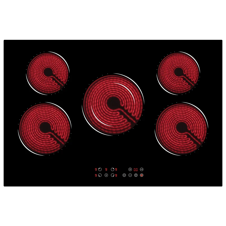 Zhongshan Manufacturer CE Approval Home Kitchen Appliances Electric 5 Burners Built-in Ceramic Cooker