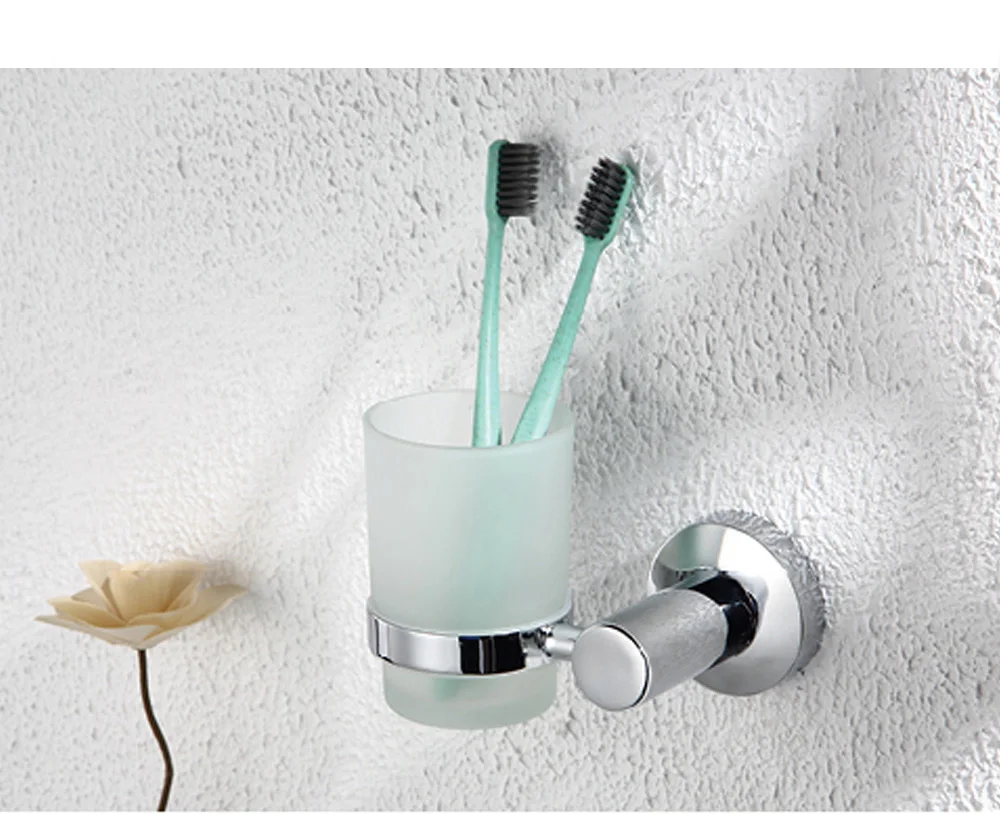 bathroom accessories  practical single cup holder zinc wall mounted glass tumbler holder for bathroom