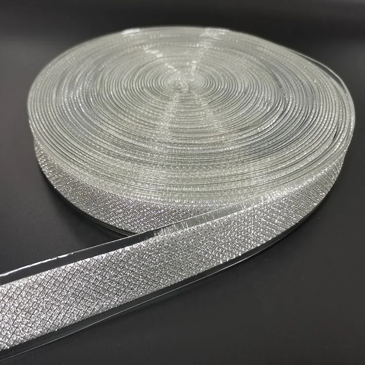 
Chrome Silver PVC Glitter Strip for Shoes material 