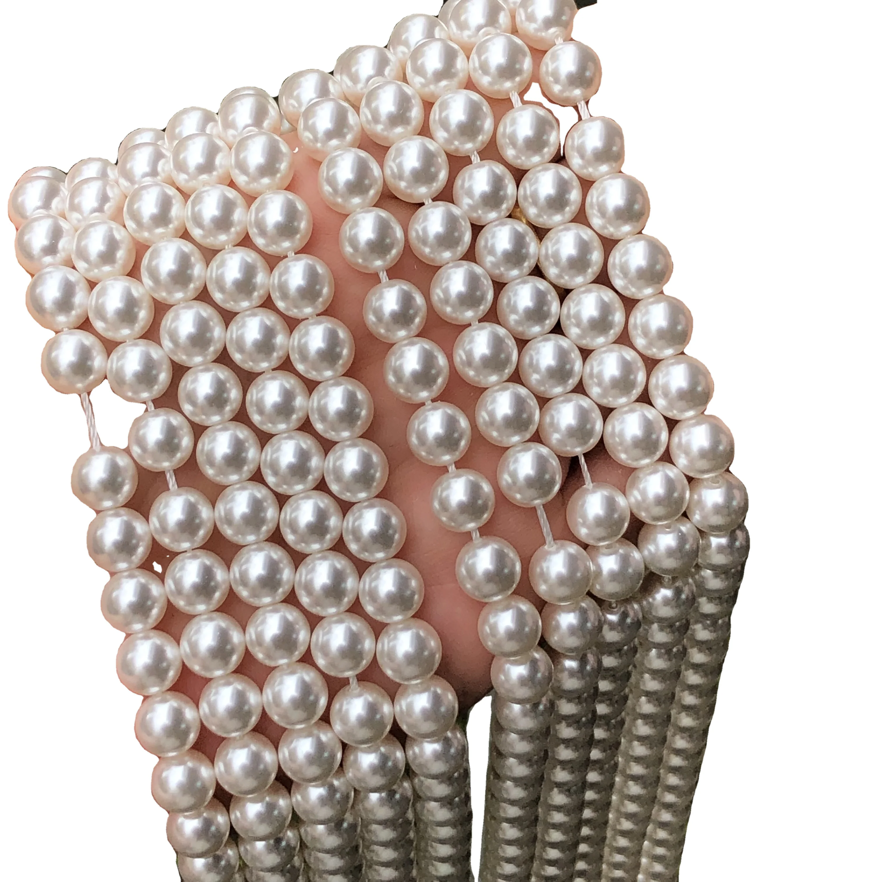 New Australian white pearl necklace loose beads glass beads round 8mm beaded bracelet necklace jewelry wholesale