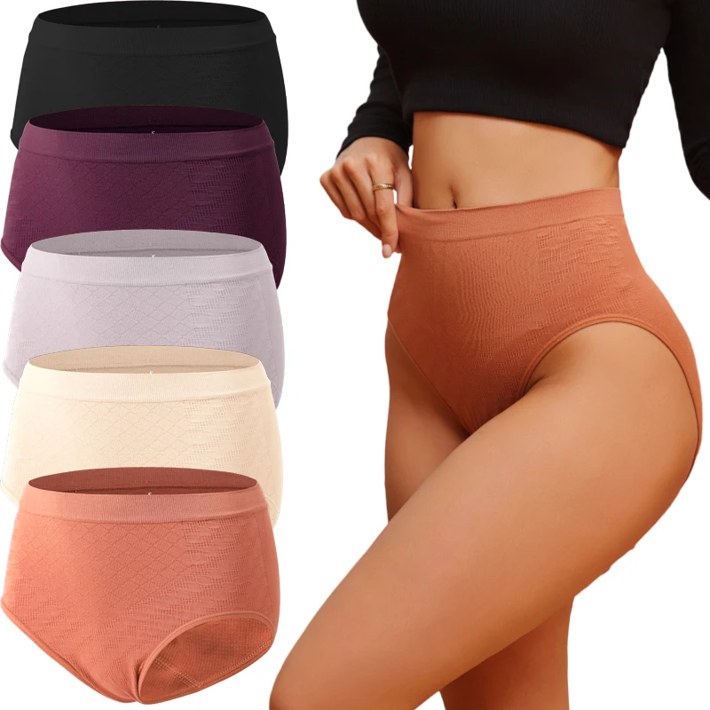 FINETOO 2024 New High Waist Women Panties Solid Girls Underwear Fashion Comfortable Breathable Hot Briefs Ladies