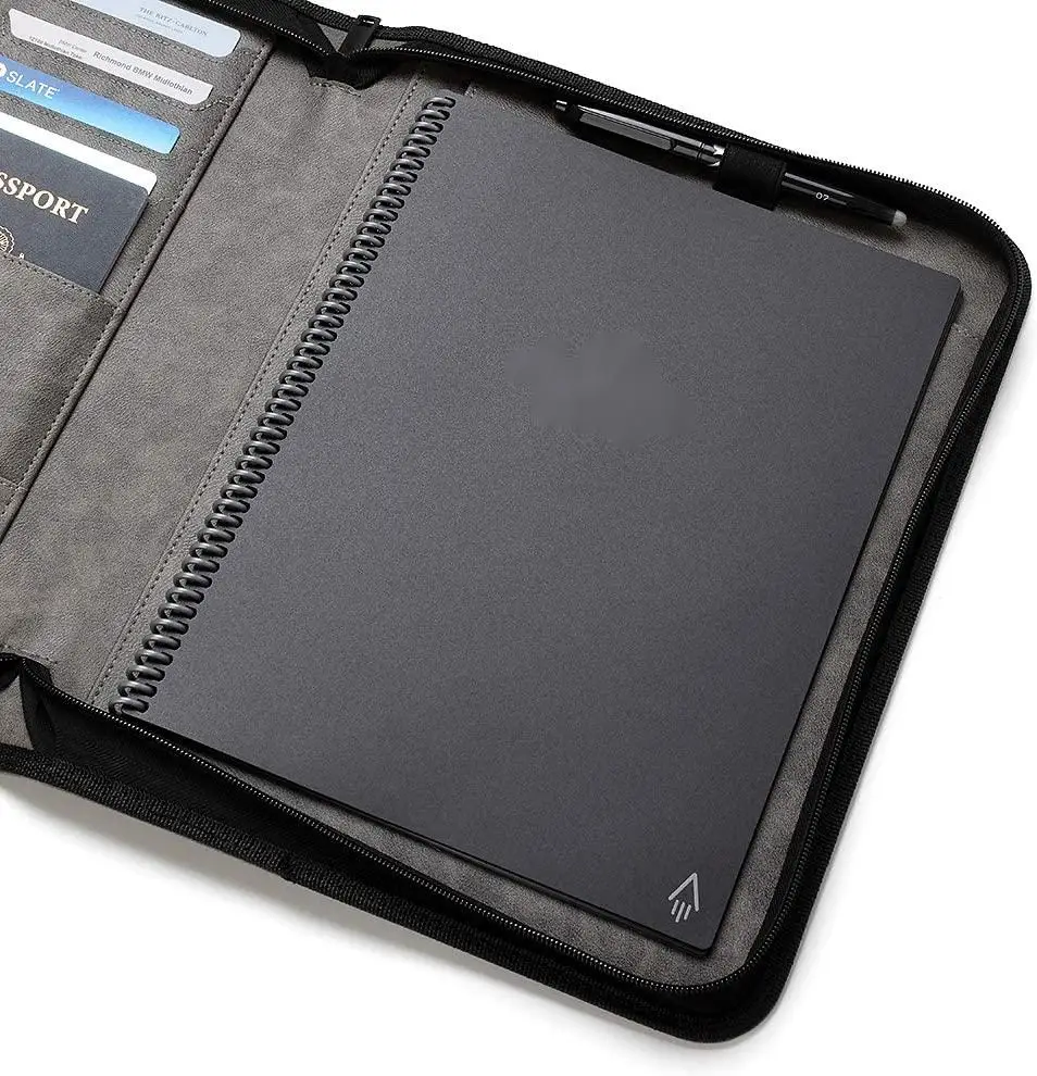 Hot-sale Office Supplies Products A4 Business Zipper Leather Portfolio Document File Organizer Folder